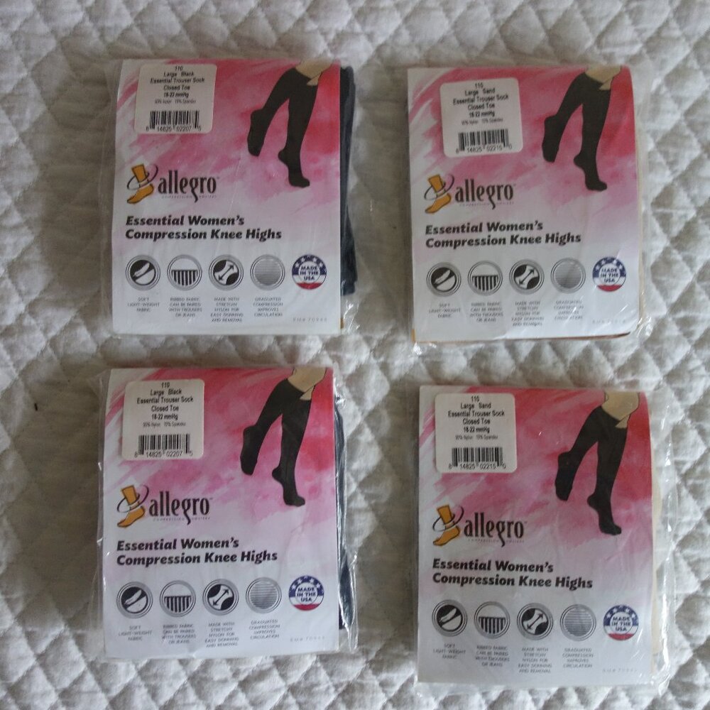Lot Of 4 Nip Allegro 18-22 Closed Toe Compression… - image 1